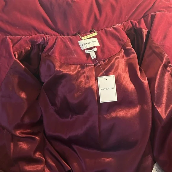 Valentine’s Day Pink Velvet Juicy Couture Down Puffer Jacket XS NWT - Picture 5 of 11